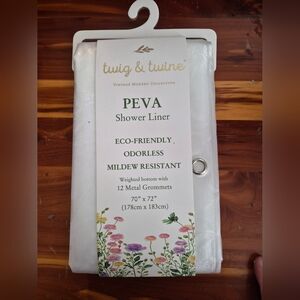 White PEVA Shower Liner w / design New